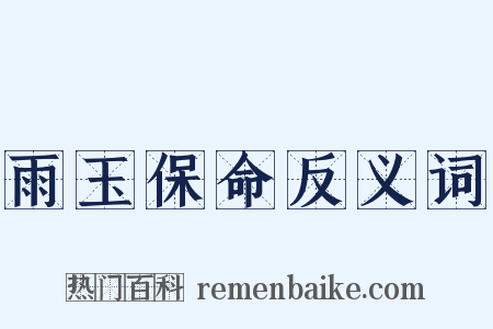 雨玉保命反义词是什么意思的图片